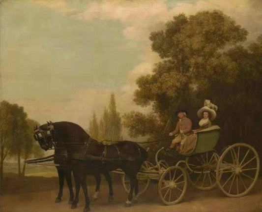 A Gentleman Driving a Lady in a Phaeton,George Stubbs,50x40cm