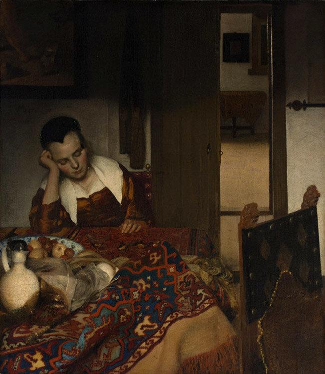 A Girl Asleep,Jan Vermeer,50x43cm