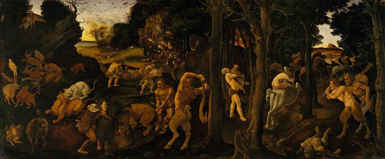 A Hunting Scene,Piero di Cosimo,80x33cm