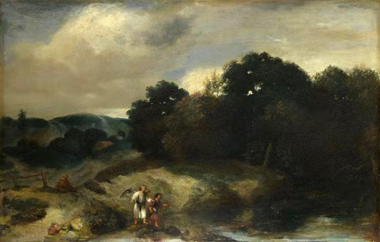 A Landscape with Tobias and the Angel,Jan lievens,60x38cm