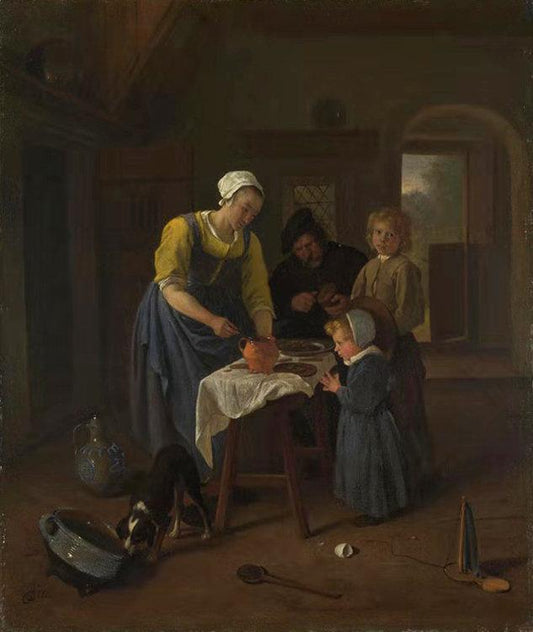 A Peasant Family at Mel-time,Jan Steen,44.8x37.5cm