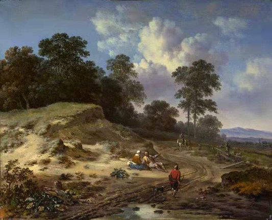 A Track by a Dune,with Peasants and a,Jan Wijnants,50x40cm