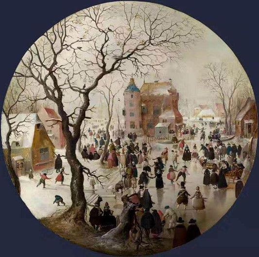 A Winter Scene with Skaters near a,Hendrick Avercamp,50x50cm