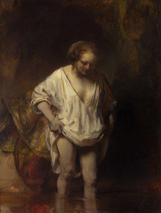 A Woman Bathing in a Stream,REMBRANDT,50x38cm