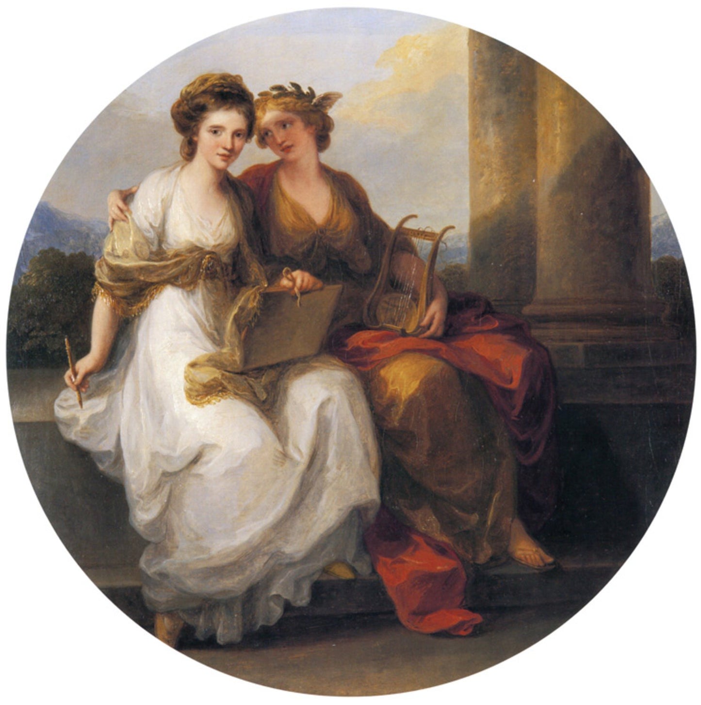 Allegory of Poetry and Painting,Angelica Kauffmann,50x50cm