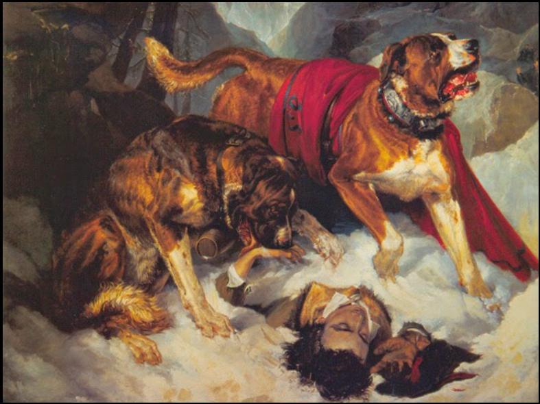 Alpine Mastiffs Reanimating Traveller, Edwin Landseer