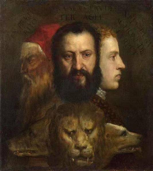 An Allegory of Prudence,Titian,50x45cm