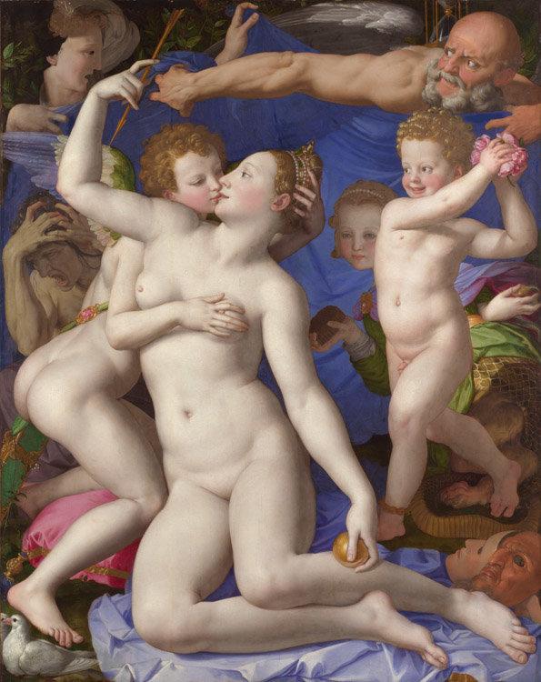 An Allegory with Venus and Cupid,Agnolo Bronzino,50x40cm