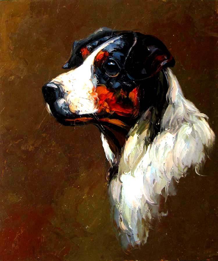 An dog oil painting on canvas
