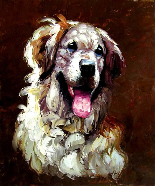 An dog oil painting on canvas