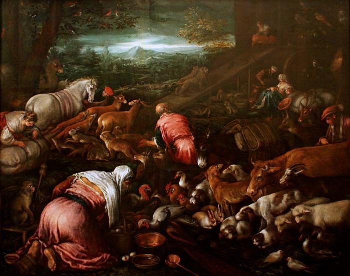 Animals boarding Noah's Ark  Jacopo Bassano