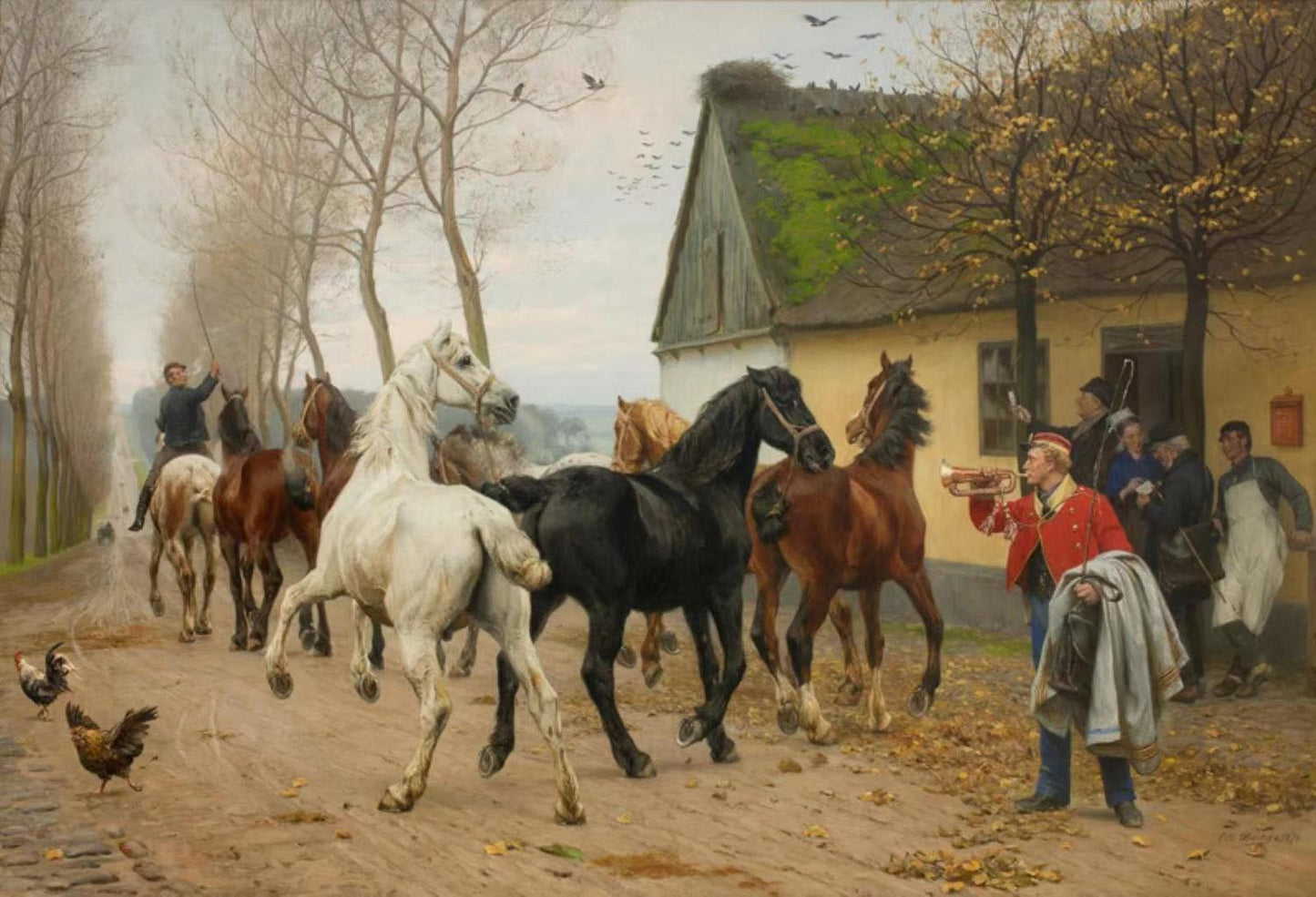 A pack of horses ,Otto Bache,1839-1927