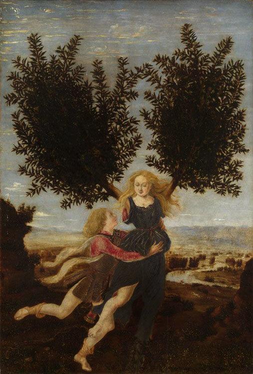 Apollo and Daphne,Piero del Pollaiolo,29.5x20cm