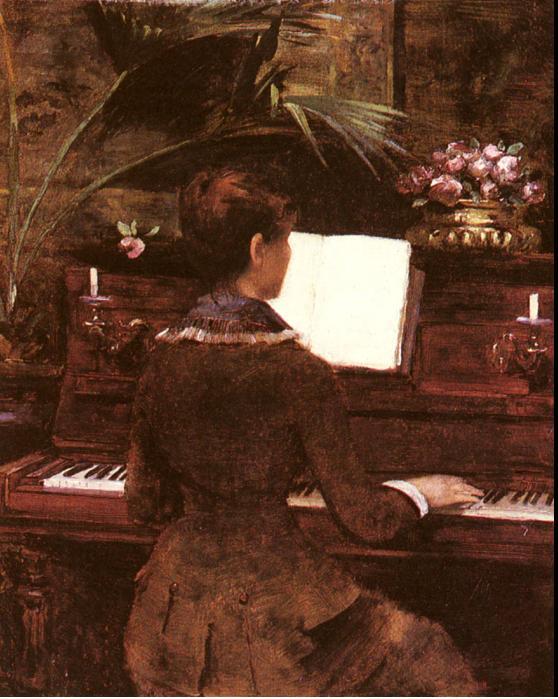 Au piano， Louise Abbéma