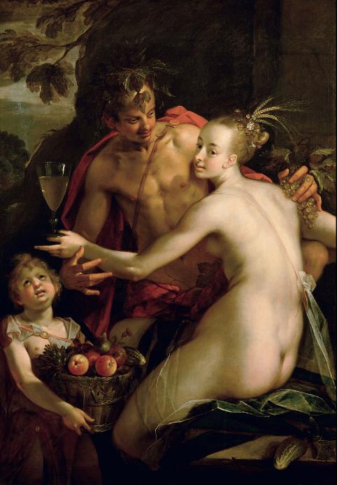 Bacchus, Ceres and Amor, Hans von Aachen