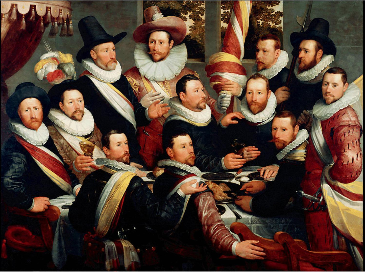 Banquet of Officers, Company, Cornelis van Haarlem