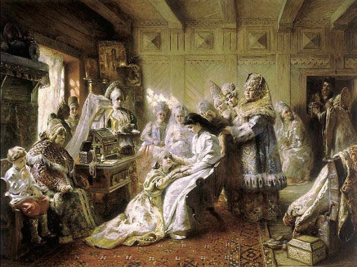 Beneath the Crown/The Russian Bride's Attire/Before the Wedding，  Konstantin Makovsky