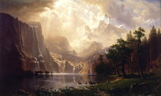 Between the mountains of the Sierra,Albert Bierstadt,60x36cm