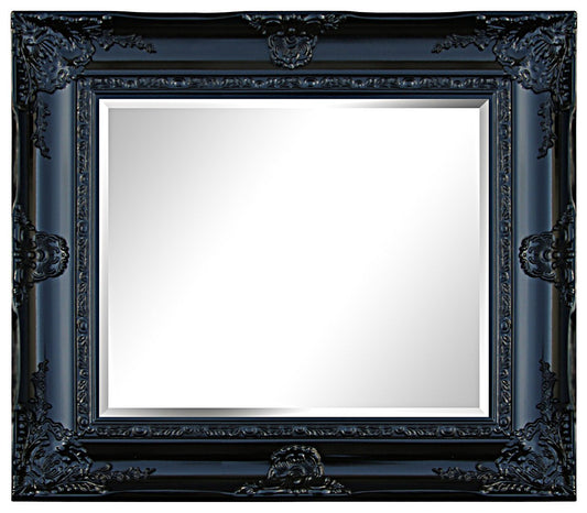 Beveled mirror in solid wood, 148x118 cm or 59x47 ins