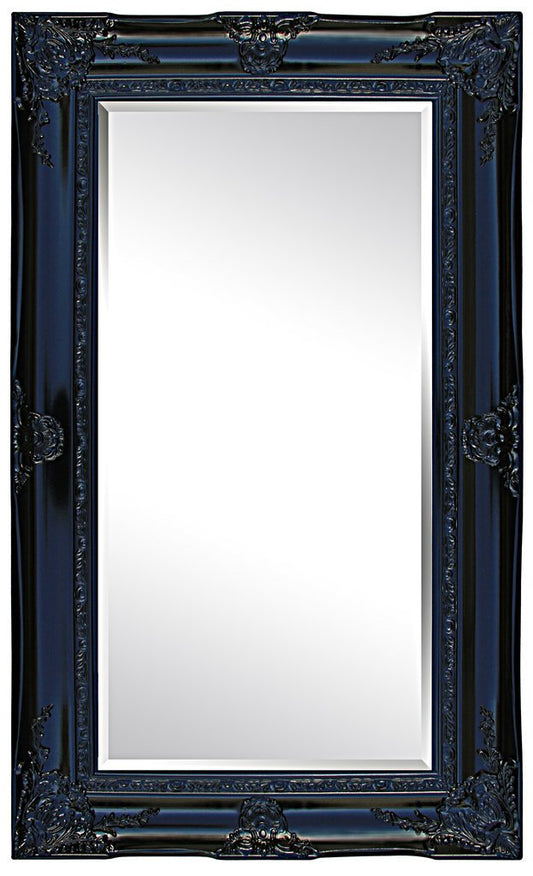 Beveled mirror in solid wood, 35x68 ins