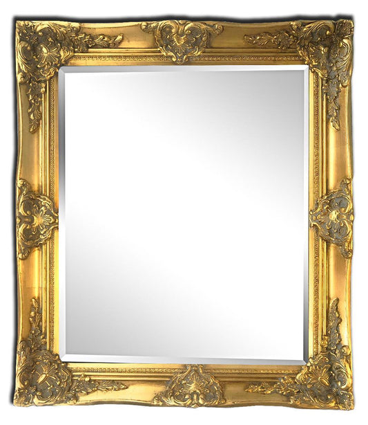 Beveled mirror in solid wood, 53x63 cm or 21x25 ins