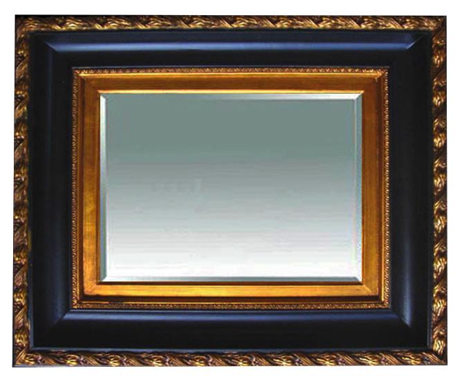 Beveled mirror in solid wood, 60x70 cm