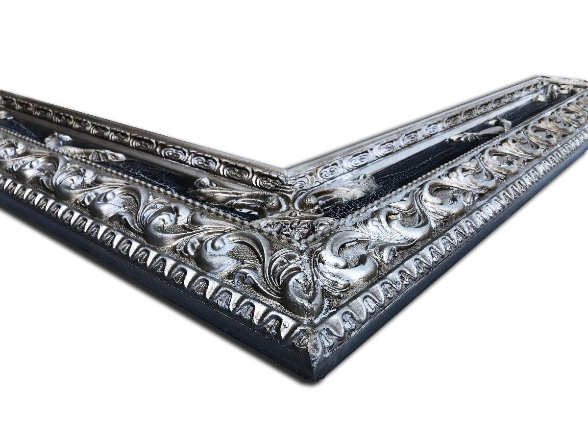 Beveled mirror in solid wood, 62x72 cm