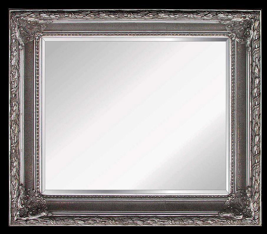 Beveled mirror in solid wood, 62x72 cm