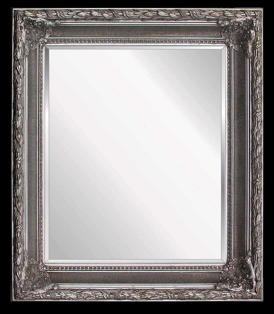 Beveled mirror in solid wood, 62x72 cm