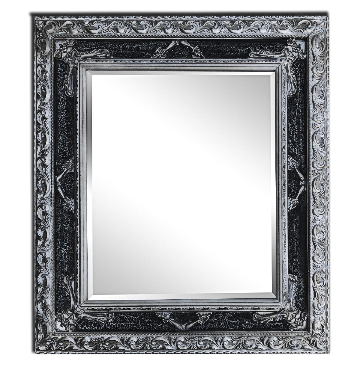 Beveled mirror in solid wood, 62x72 cm