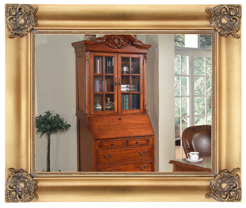 Beveled mirror in solid wood, 65x75 cm