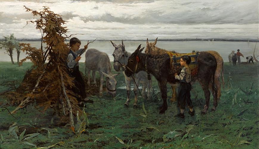 Boys herding Donkeys， Willem Maris