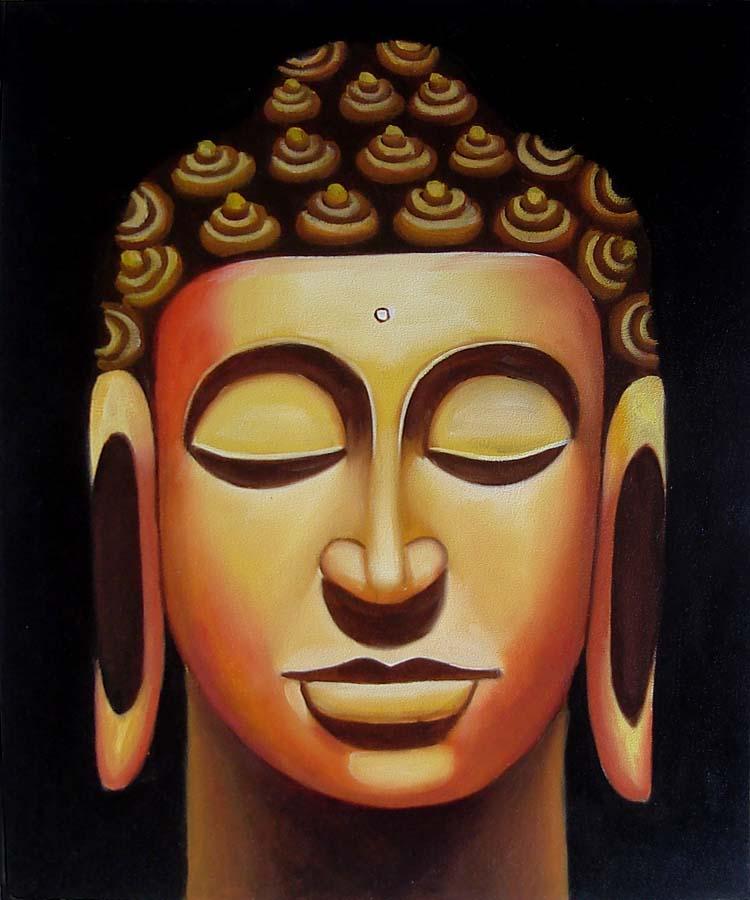 Buddha, oljemålning på duk, 50x60 cm