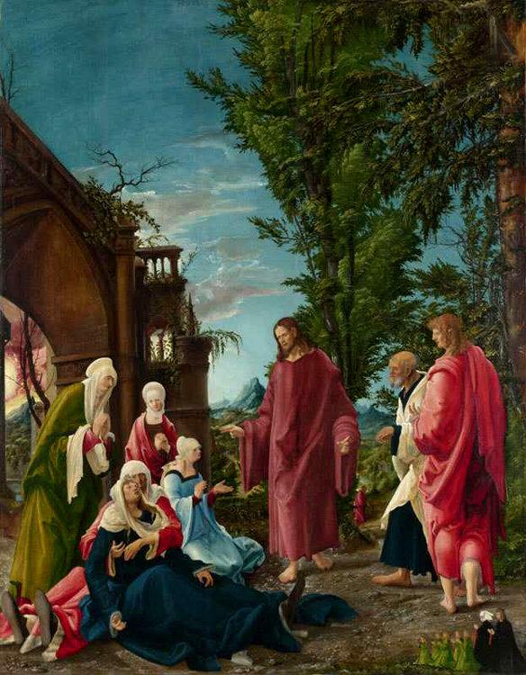 Christ Taking Leave of his mother,Albrecht Altdorfer,50x40cm