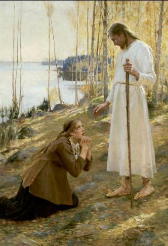 Christ and Mary Magdalene,, Aristides Edelfelt