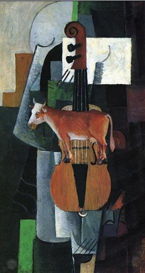 Cow and Fiddle，Kazimir Severinovich Malevich