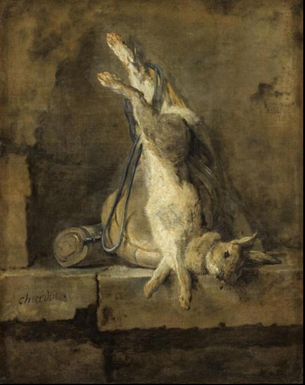 Dead Rabbit and Hunting Gear, Jean-Baptiste-Siméon Chardin