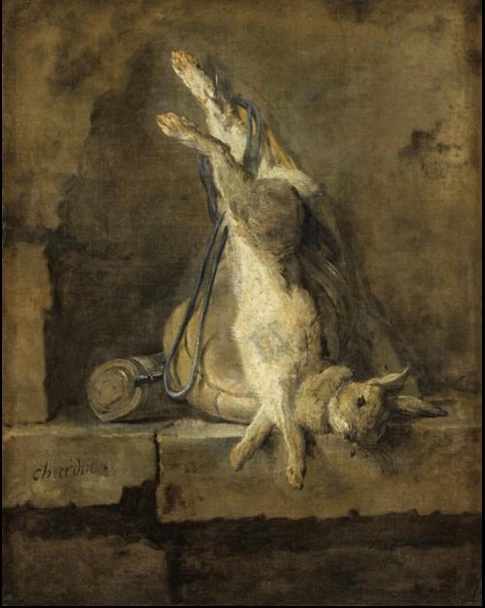 Dead Rabbit and Hunting Gear, Jean-Baptiste-Siméon Chardin