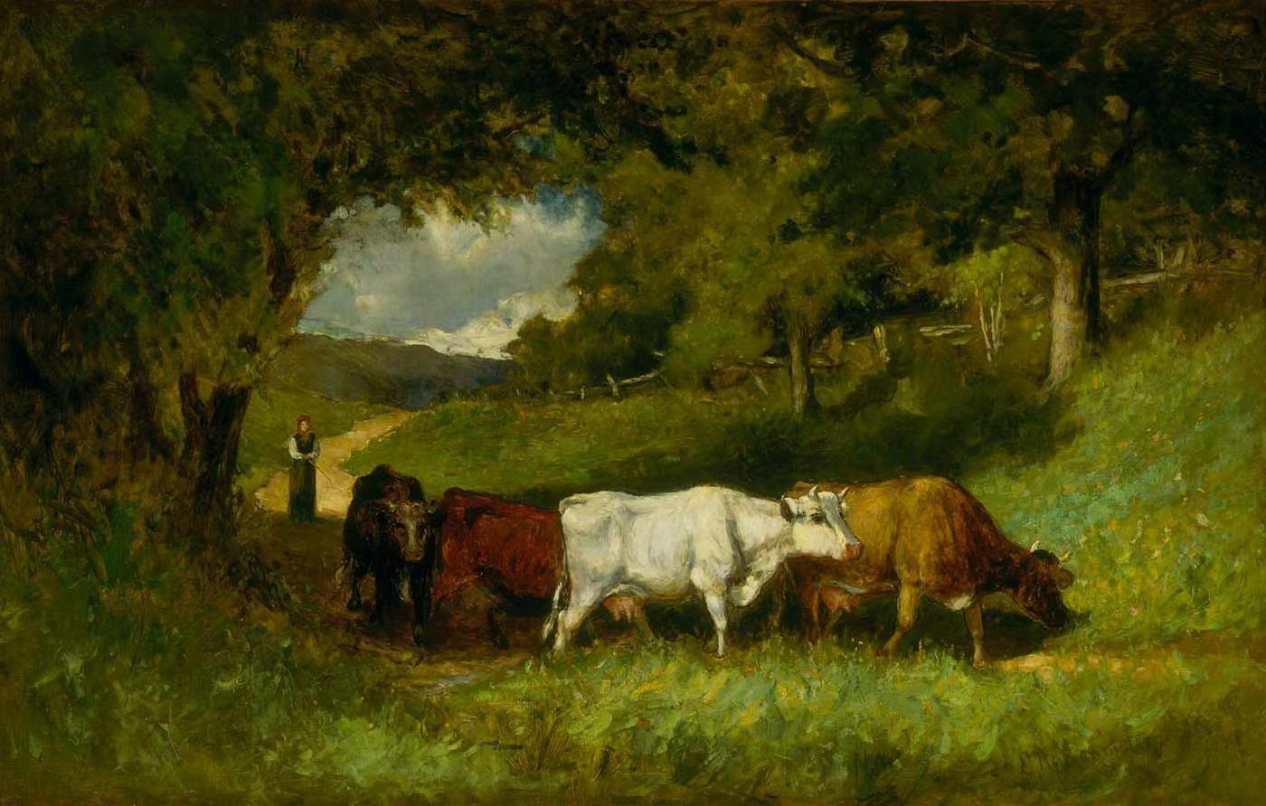 Driving Home the Cows,Edward Mitchell Bannister,1828-1901