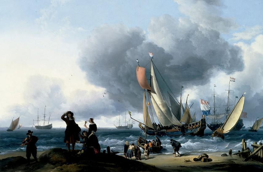 Dutchman Embarking onto a Yacht,   Ludolf Bakhuizen