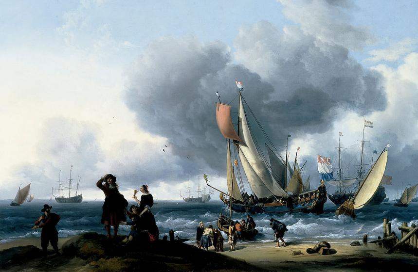Dutchman Embarking onto a Yacht,   Ludolf Bakhuizen