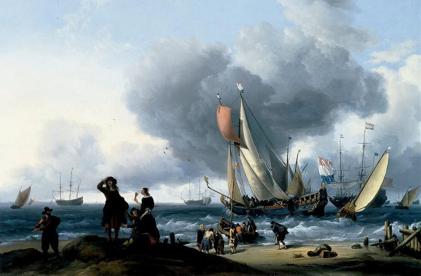 Dutchman Embarking onto a Yacht, Ludolf Bakhuizen