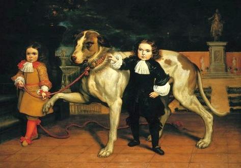 Dwarfs with a dog  Jan van Kessel