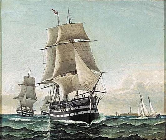 En eskadre sejlskibe,Carl Bille,1815-1898