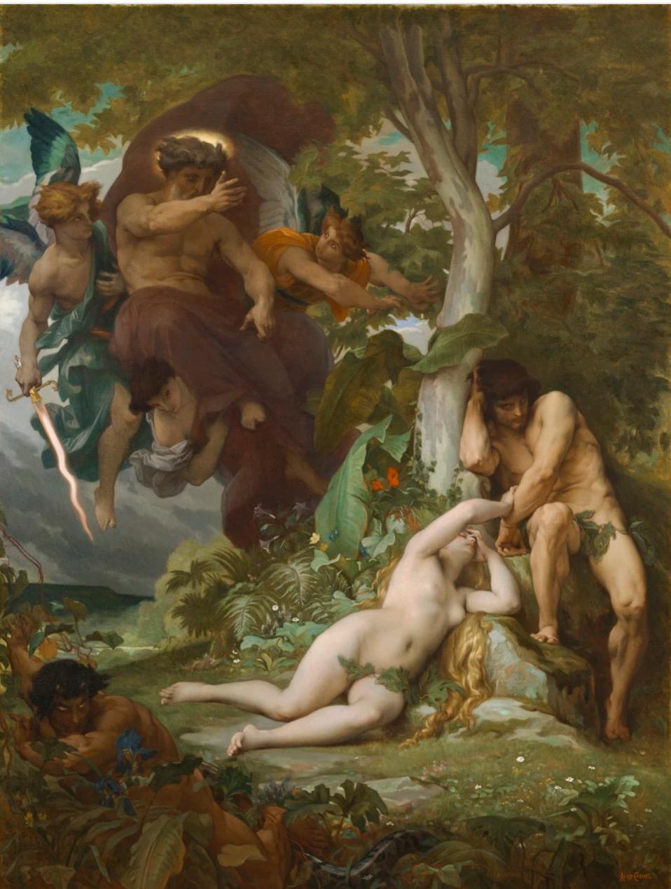 Expulsion of Adam Eve from Garden of Paradise, Alexandre Cabanel
