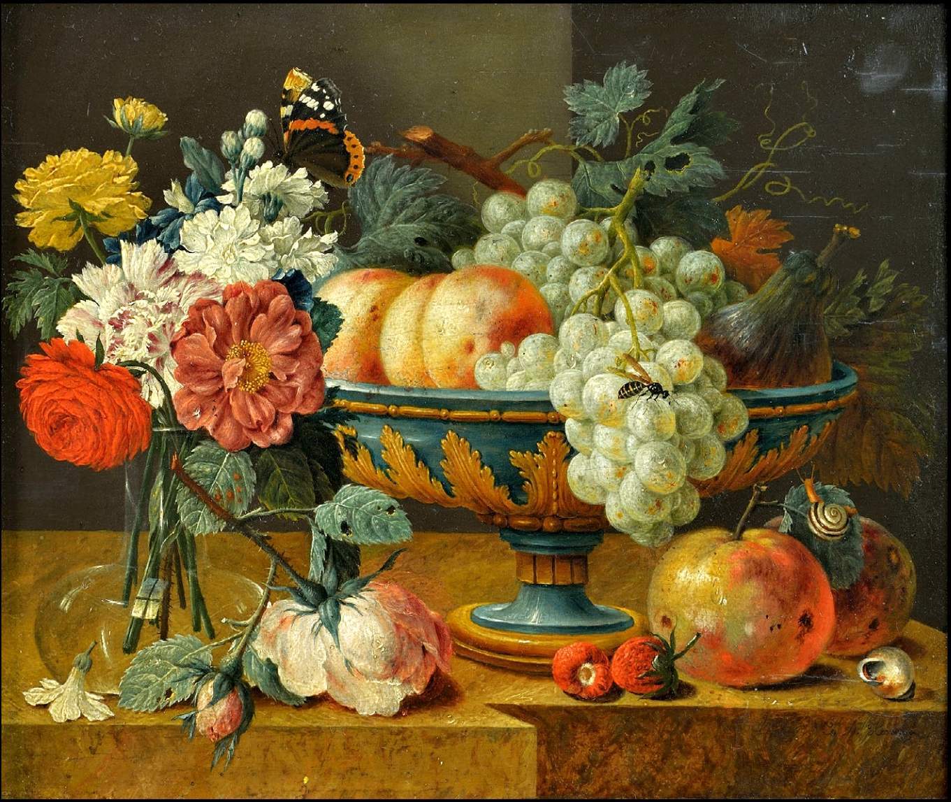 Fruit bowl with flowers, Jan Davidsz. de Heem