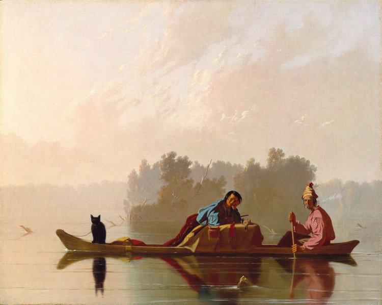 Fur hand put on boots on the,George Caleb Bingham,50x40cm