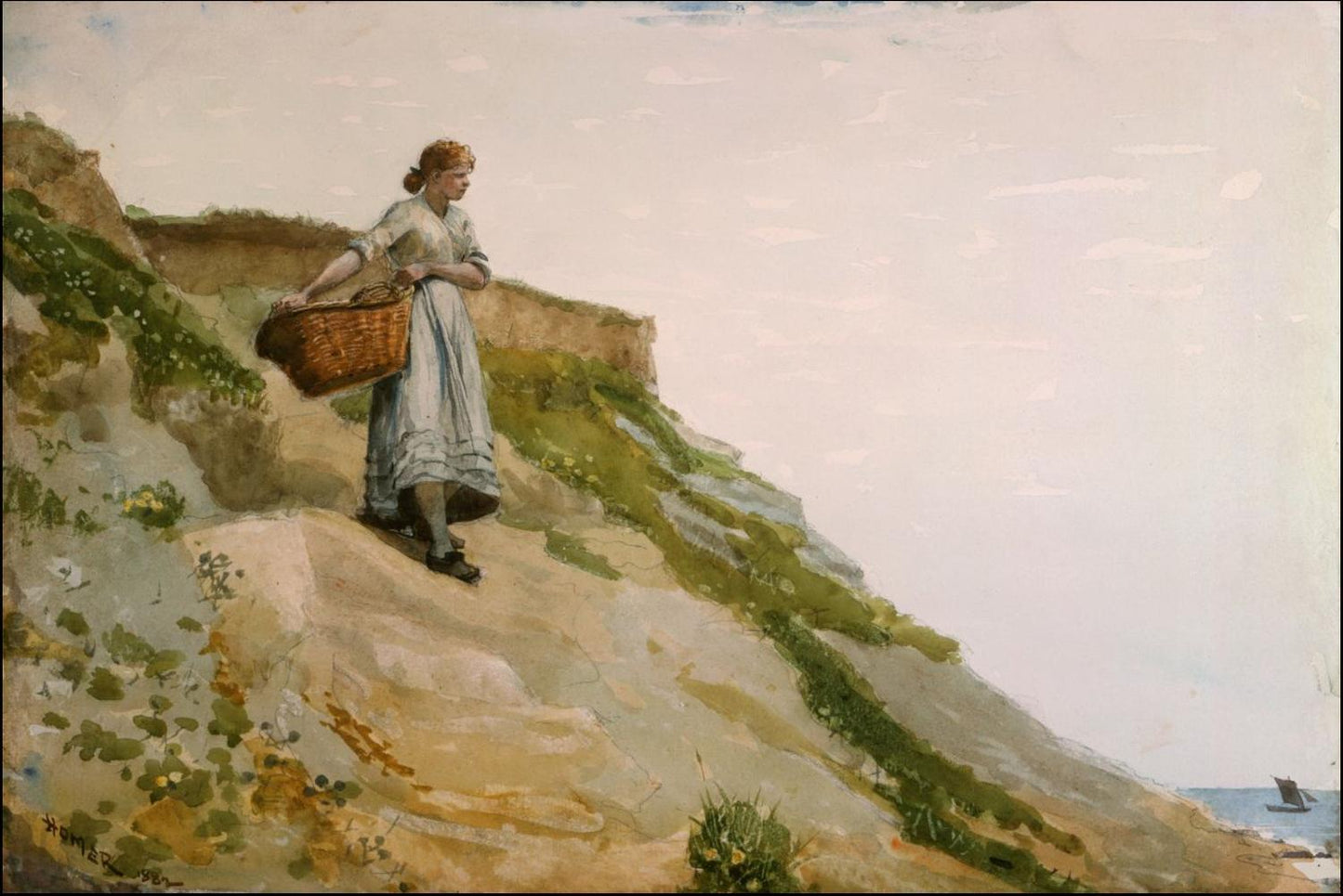 Girl Carrying a Basket, 1882, Winslow Homer