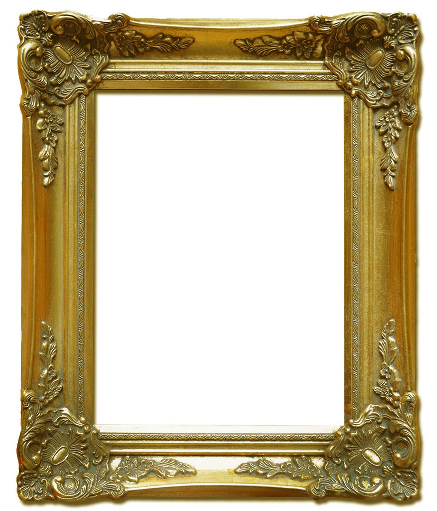 Golden frame with mirror, inner size 30x40 cm