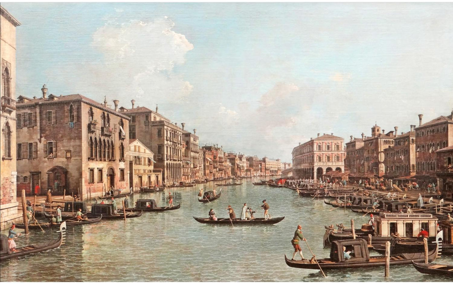 Grand canal, Campo Santa Sophia to Rialto Bridge, Canaletto